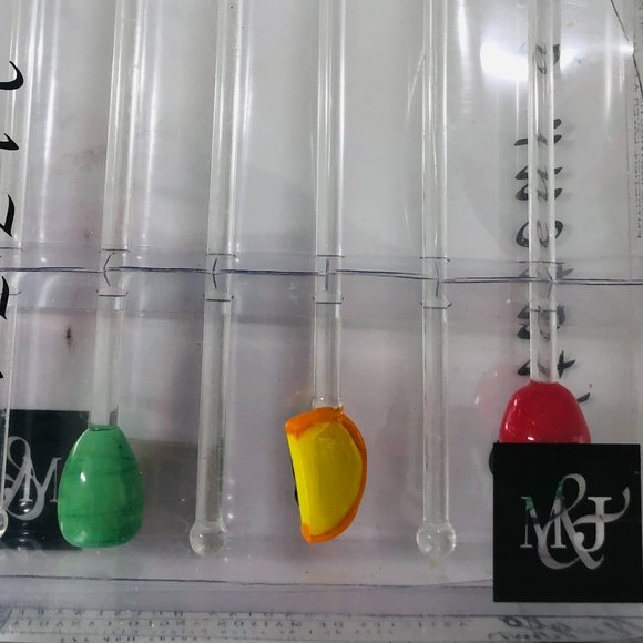 NWOT- Mayfair & Jackson Fine Quality Glass Swizzle Sticks-Set of 6 - Picture 3 of 4